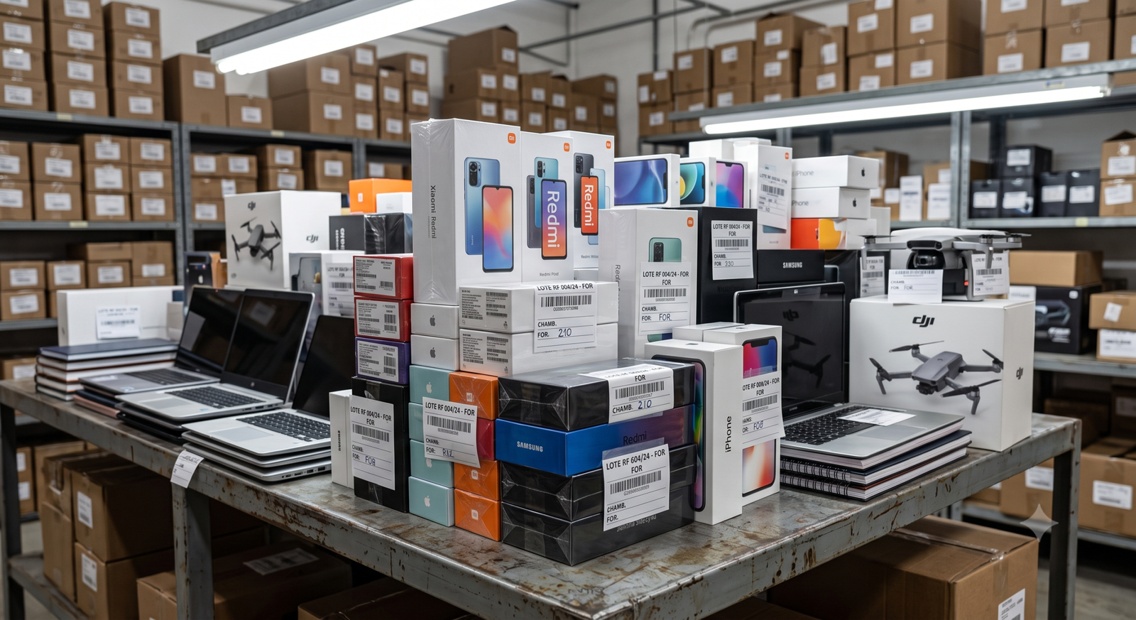 Eletrônicos apreendidos pela Receita Federal que vão a leilão