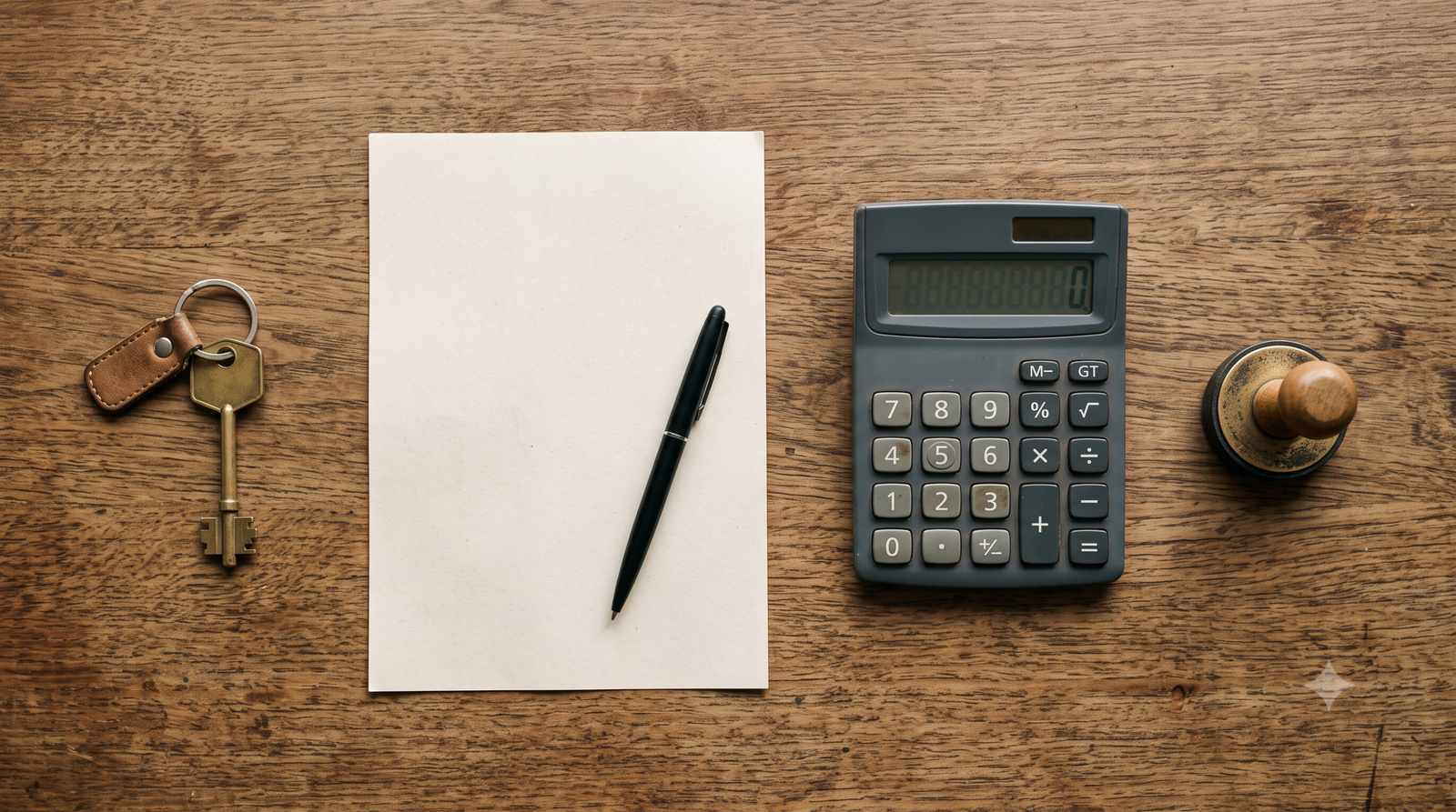 Parcelamento ou financiamento no leilão da Caixa: calculadora e papel sobre mesa