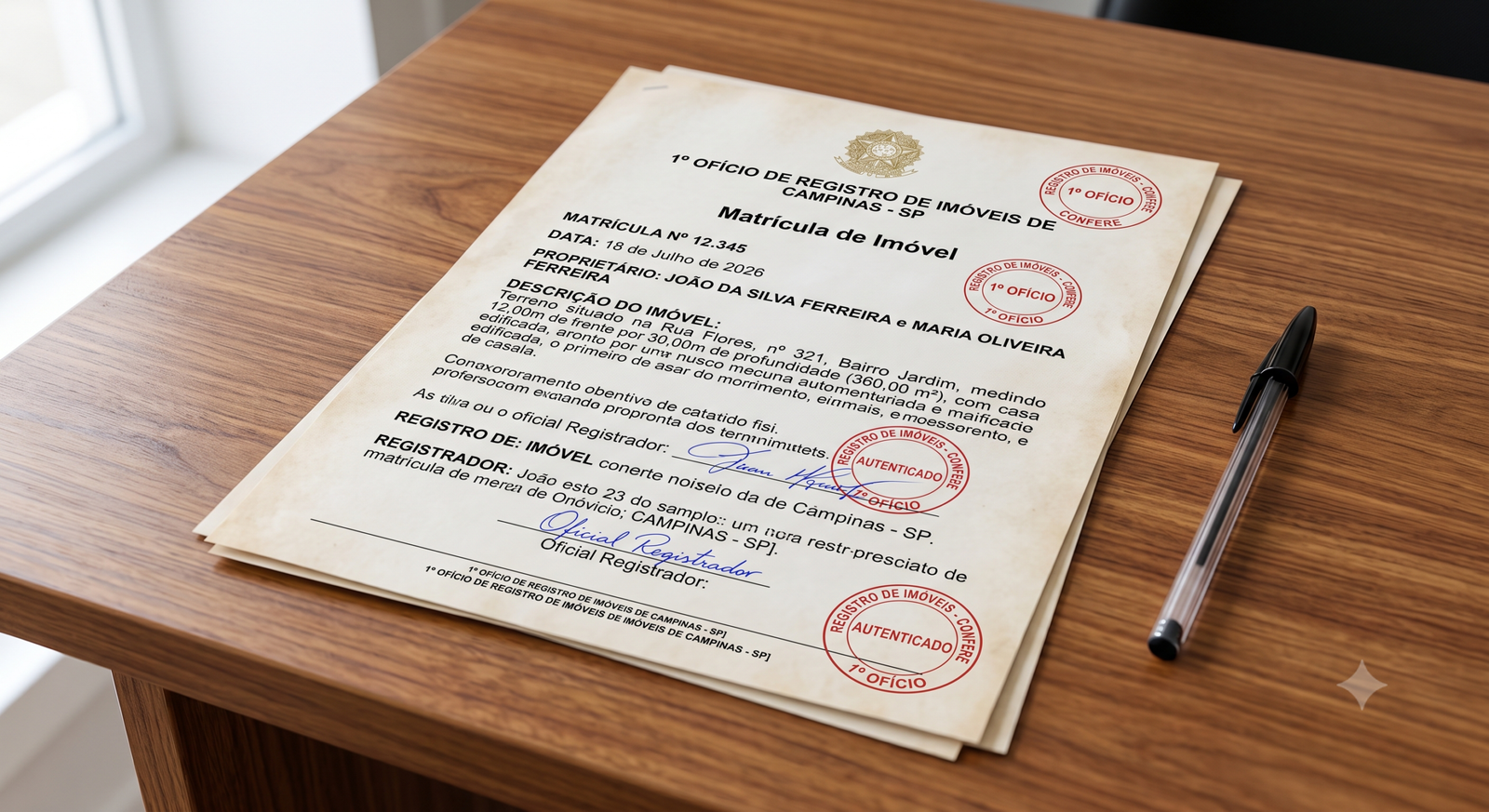 Matrícula do imóvel consultada antes do leilão judicial