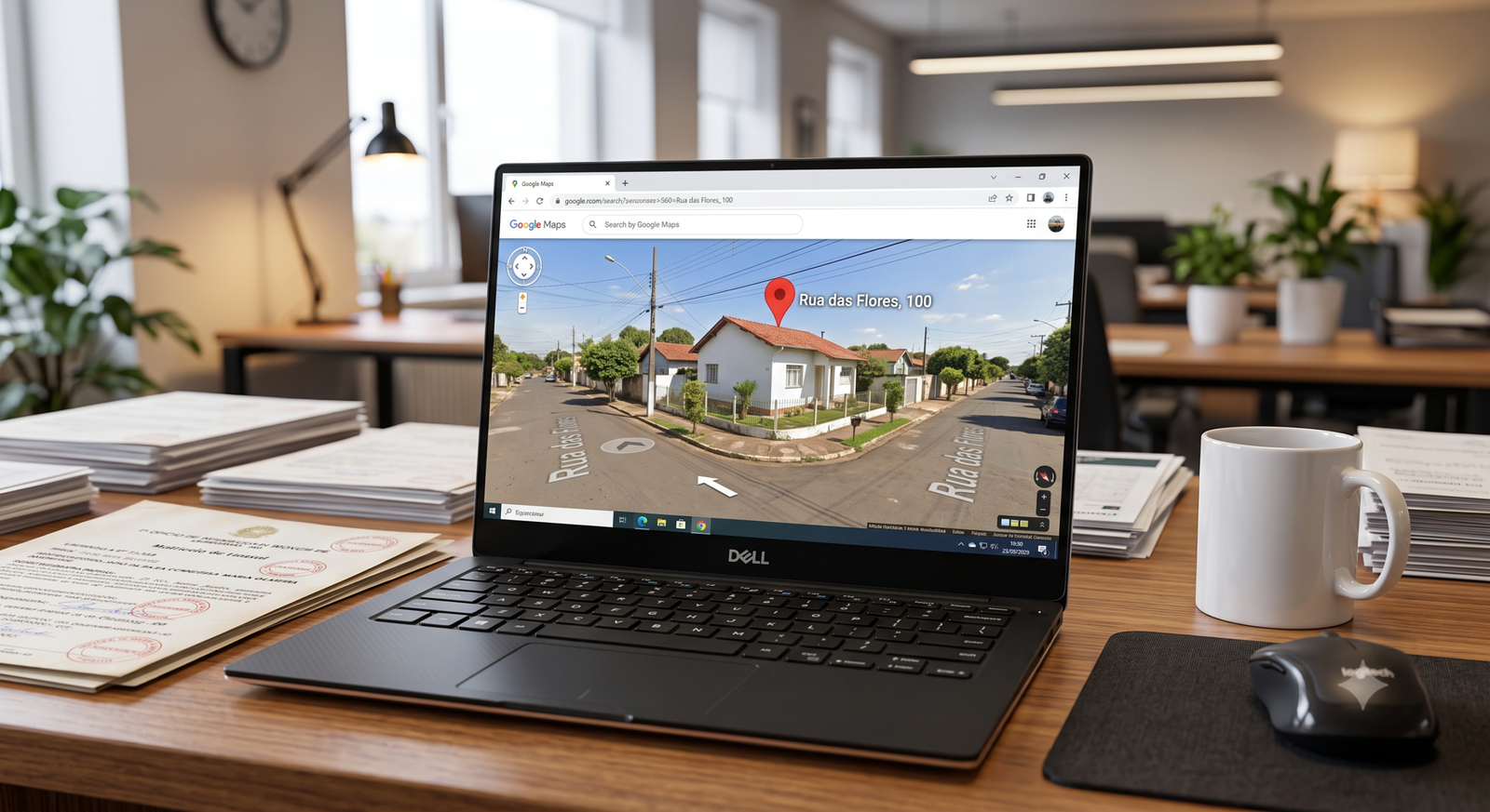 Análise de casa de leilão pelo Google Maps antes de visitar pessoalmente