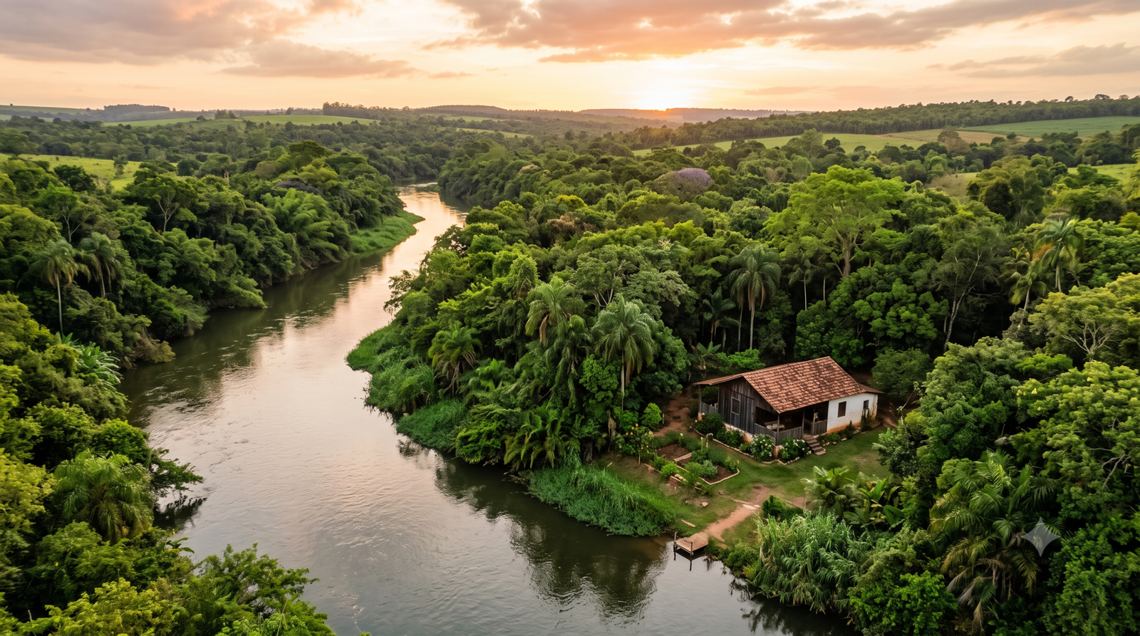 Restrição ambiental em imóvel de leilão: vista aérea de casa isolada em mata nativa
